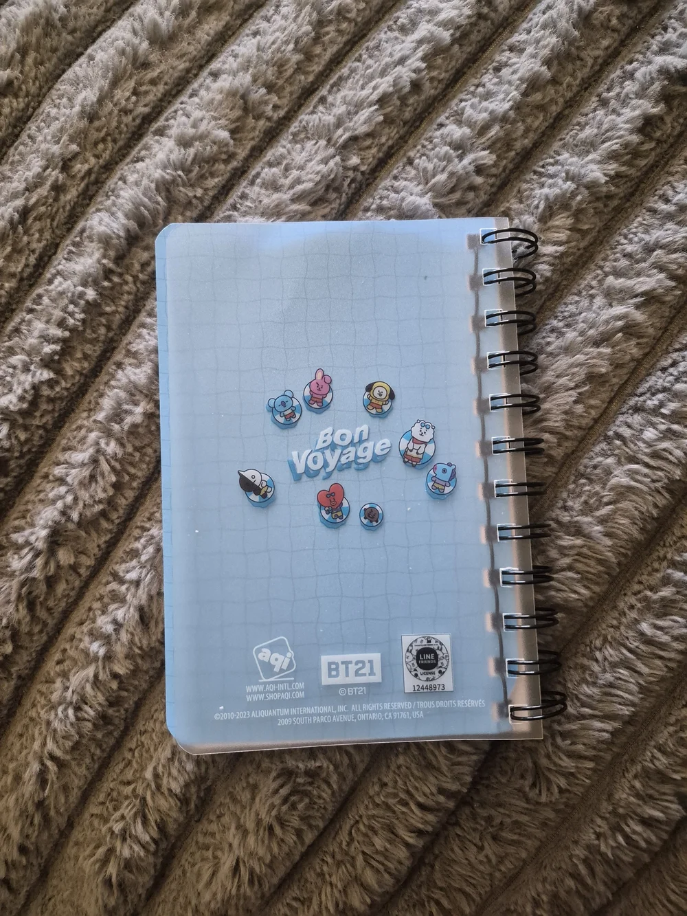 Blue Spiral Notebook with Red Heart Character 